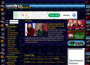 How wrestlingnewssource.com looks like on a tablet such as an iPad.