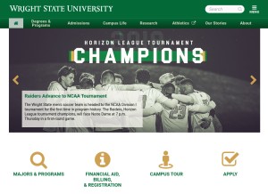 How wright.edu looks like on a tablet such as an iPad.