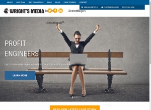How wrightsmedia.com looks like on a tablet such as an iPad.