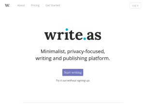 How write.as looks like on a tablet such as an iPad.