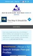 How writeaprisoner.com looks like on a mobile device such as an iPhone.