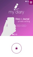 How writediary.com looks like on a mobile device such as an iPhone.
