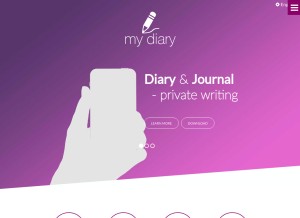 How writediary.com looks like on a tablet such as an iPad.