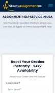 How writemyassignmentus.com looks like on a mobile device such as an iPhone.