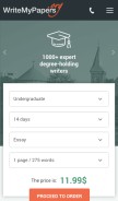 How writemypapers.org looks like on a mobile device such as an iPhone.