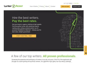 How writeraccess.com looks like on a tablet such as an iPad.