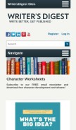 How writersdigest.com looks like on a mobile device such as an iPhone.