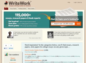 How writework.com looks like on a tablet such as an iPad.
