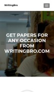 How writingbro.com looks like on a mobile device such as an iPhone.