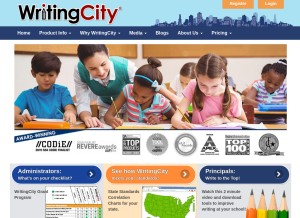 How writingcity.com looks like on a tablet such as an iPad.