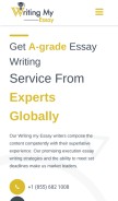 How writingmyessay.com looks like on a mobile device such as an iPhone.