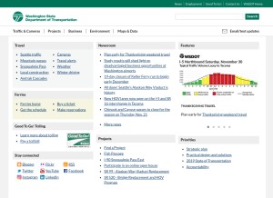 How wsdot.com looks like on a tablet such as an iPad.