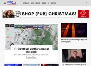 How wsfa.com looks like on a tablet such as an iPad.