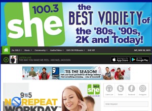 How wshechicago.com looks like on a tablet such as an iPad.
