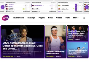 How wtatennis.com looks like on a tablet such as an iPad.