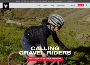 How wtb.com looks like on a tablet such as an iPad.