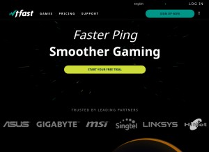 How wtfast.com looks like on a tablet such as an iPad.