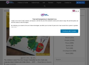 How wtffunfact.com looks like on a tablet such as an iPad.