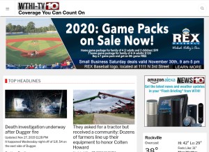 How wthitv.com looks like on a tablet such as an iPad.