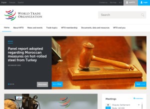 How wto.org looks like on a tablet such as an iPad.