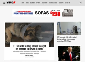 How wtoc.com looks like on a tablet such as an iPad.