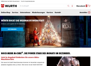 How wuerth.de looks like on a tablet such as an iPad.