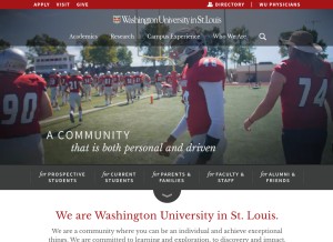 How wustl.edu looks like on a tablet such as an iPad.