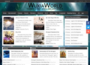 How wuxiaworld.co looks like on a tablet such as an iPad.