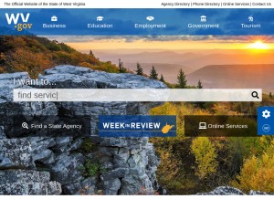 How wv.gov looks like on a tablet such as an iPad.