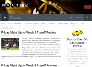How wvasfm.org looks like on a tablet such as an iPad.