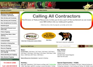 How wvdnr.gov looks like on a tablet such as an iPad.