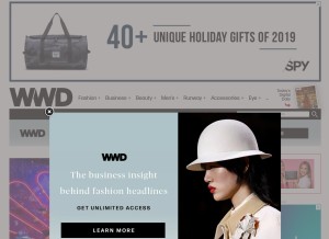 How wwd.com looks like on a tablet such as an iPad.