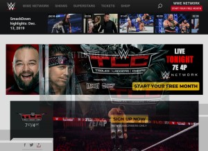 How wwe.com looks like on a tablet such as an iPad.