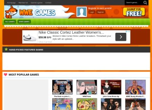 How wwegames.net looks like on a tablet such as an iPad.