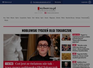 How wyborcza.pl looks like on a tablet such as an iPad.