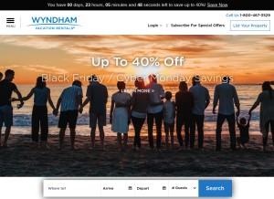 How wyndhamvacationrentals.com looks like on a tablet such as an iPad.