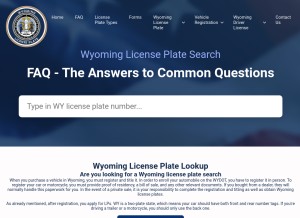 How wyominglicenseplate.com looks like on a tablet such as an iPad.