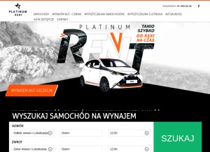 How wypozyczalniaszczecin.pl looks like on a tablet such as an iPad.