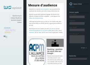 How wysistat.com looks like on a tablet such as an iPad.