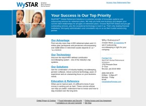 How wystar.com looks like on a tablet such as an iPad.
