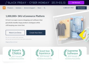 How x-cart.com looks like on a tablet such as an iPad.