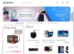 How x-kom.pl looks like on a tablet such as an iPad.