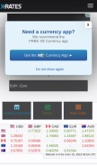 How x-rates.com looks like on a mobile device such as an iPhone.