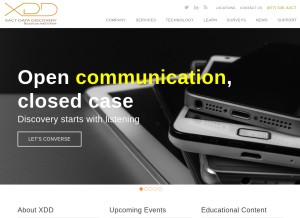 How xactdatadiscovery.com looks like on a tablet such as an iPad.