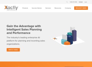 How xactlycorp.com looks like on a tablet such as an iPad.