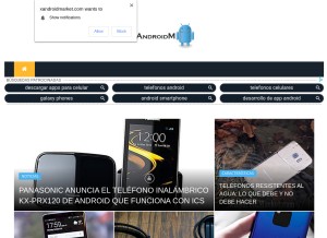 How xandroidmarket.com looks like on a tablet such as an iPad.