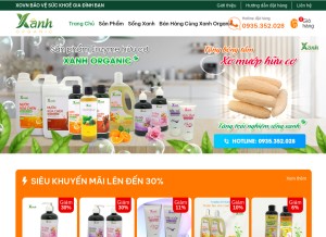 How xanhorganic.vn looks like on a tablet such as an iPad.