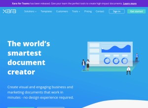 How xara.com looks like on a tablet such as an iPad.