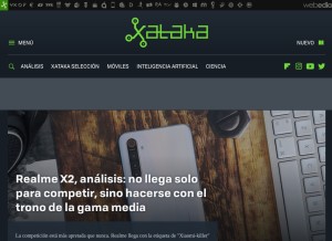 How xataka.com looks like on a tablet such as an iPad.