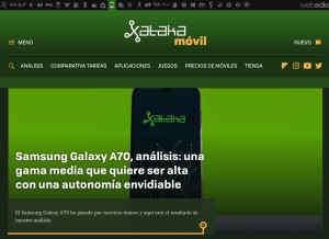 How xatakamovil.com looks like on a tablet such as an iPad.